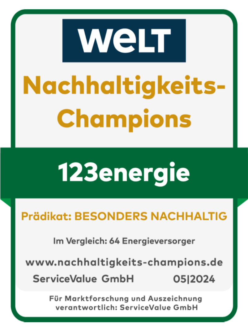 123energie gewinnt den Award Nachhaltiges Engagement von Focus Money